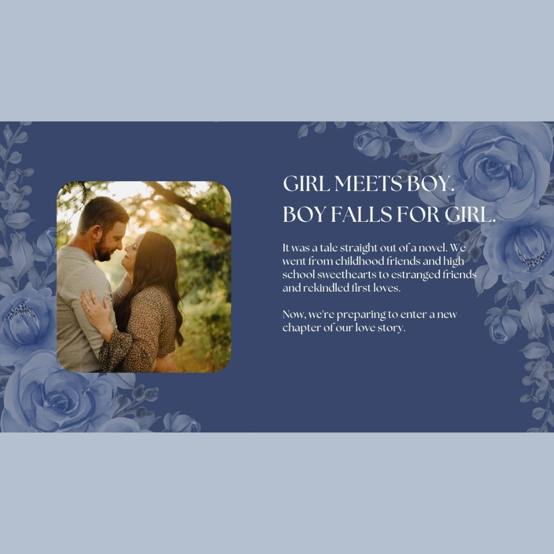 Blue Floral DIY Wedding Website