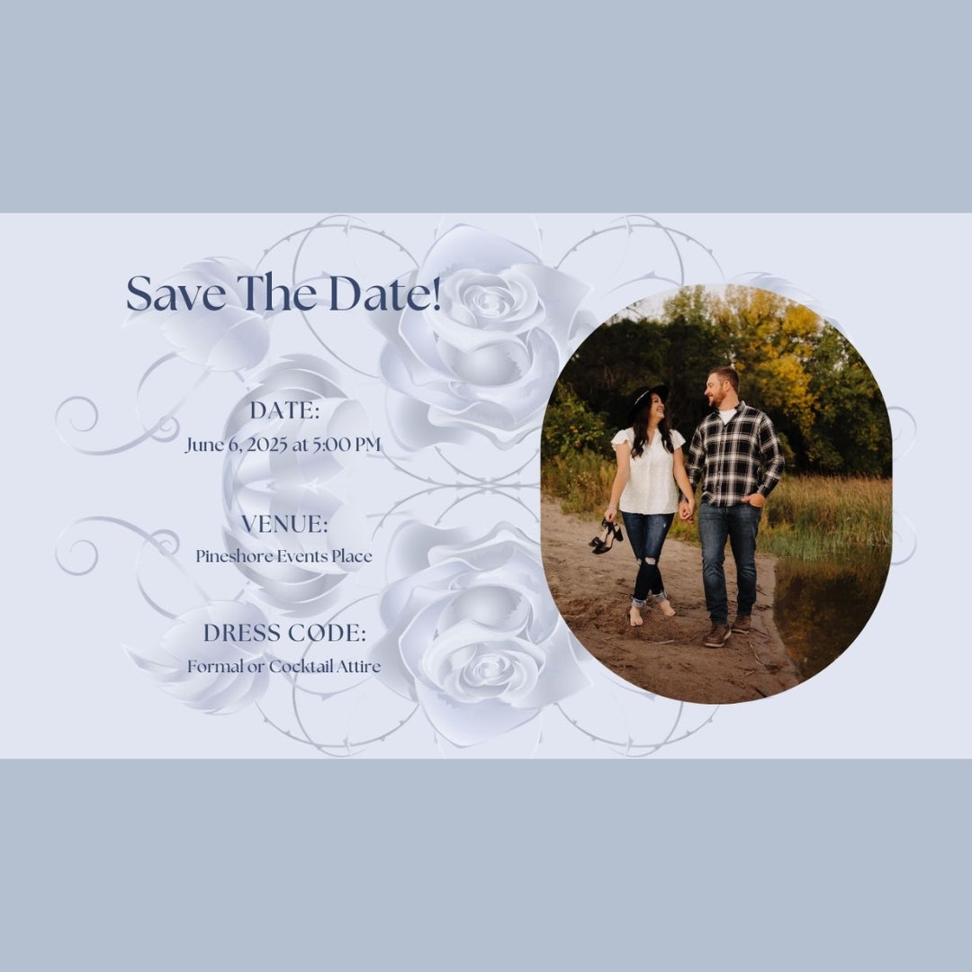 Blue Floral DIY Wedding Website