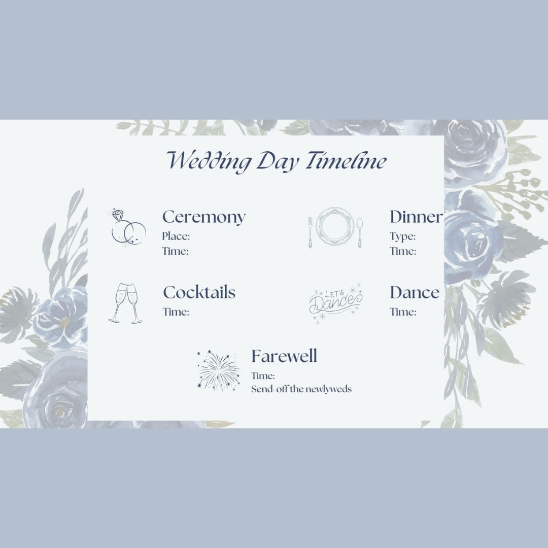 Blue Floral DIY Wedding Website