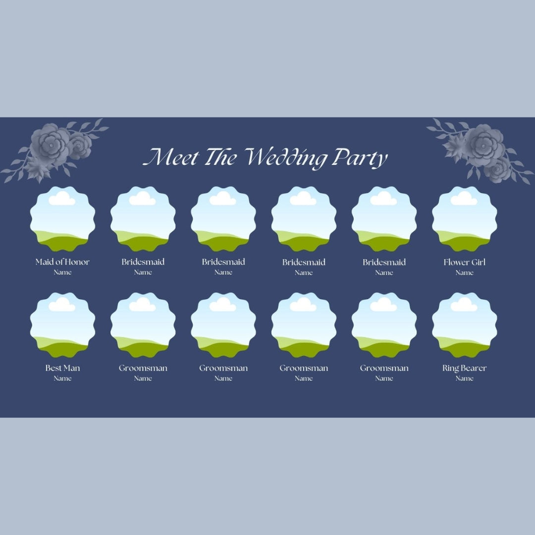 Blue Floral DIY Wedding Website