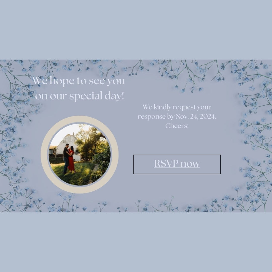 Blue Floral DIY Wedding Website