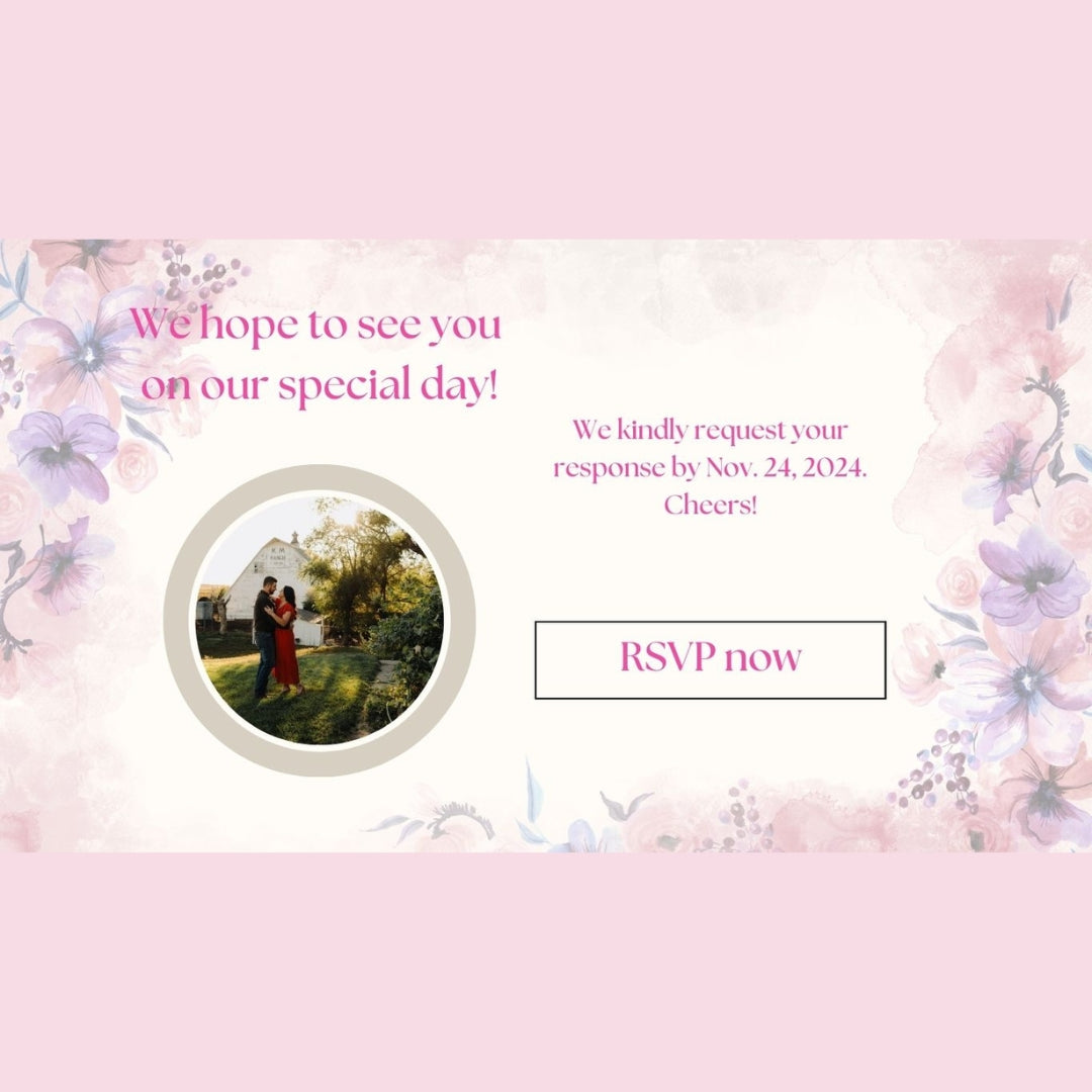 Pink Floral DIY Wedding Website