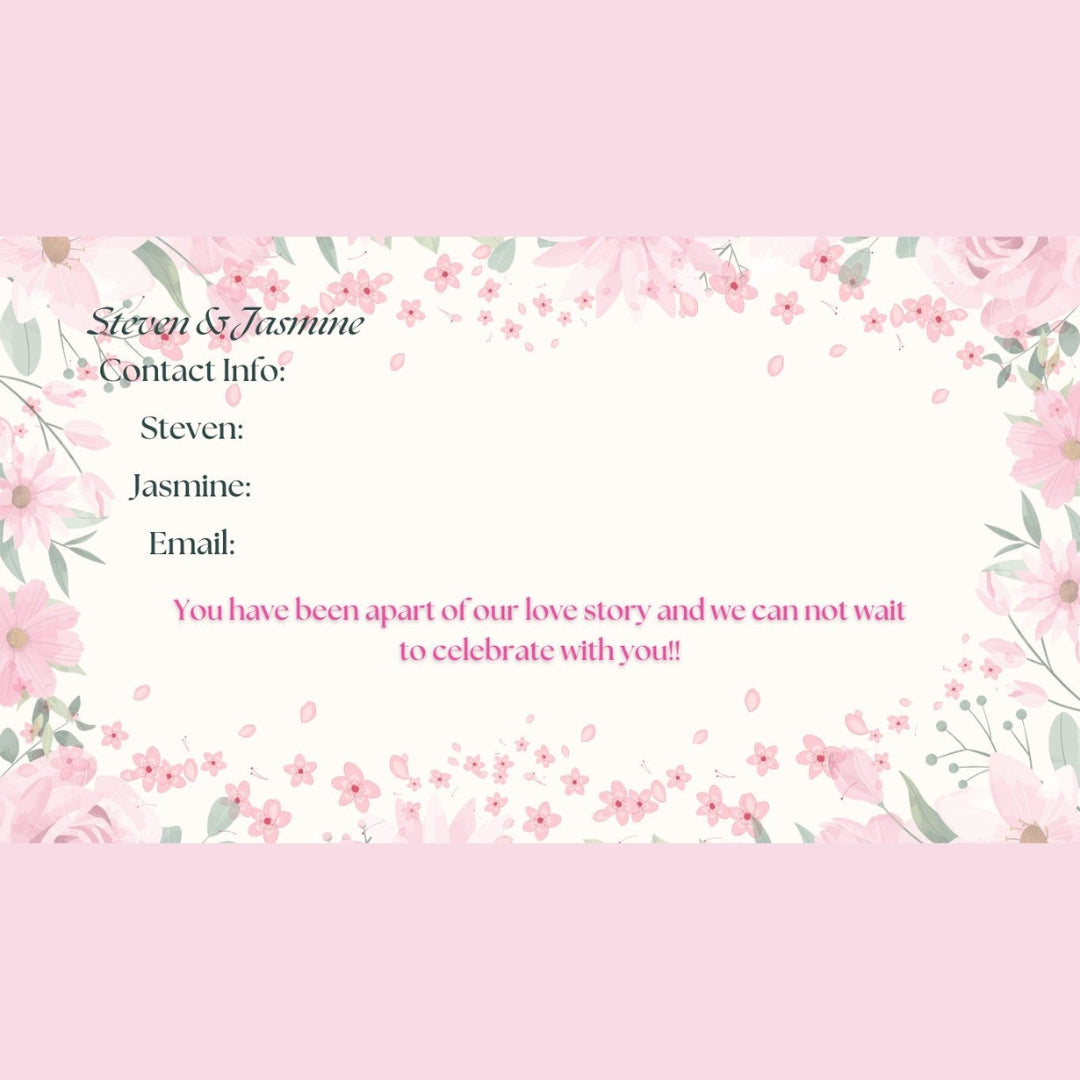 Pink Floral DIY Wedding Website