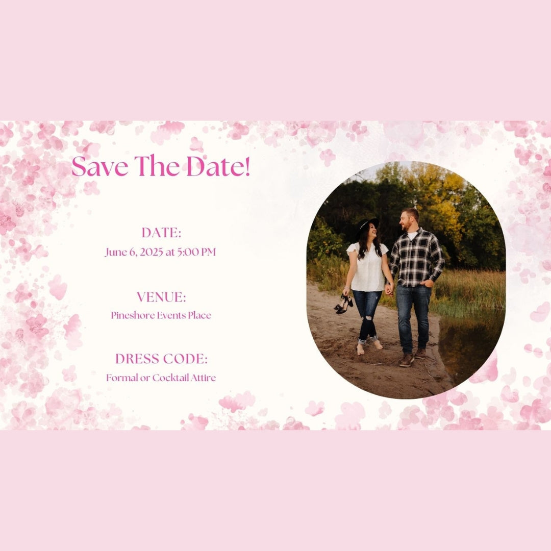 Pink Floral DIY Wedding Website