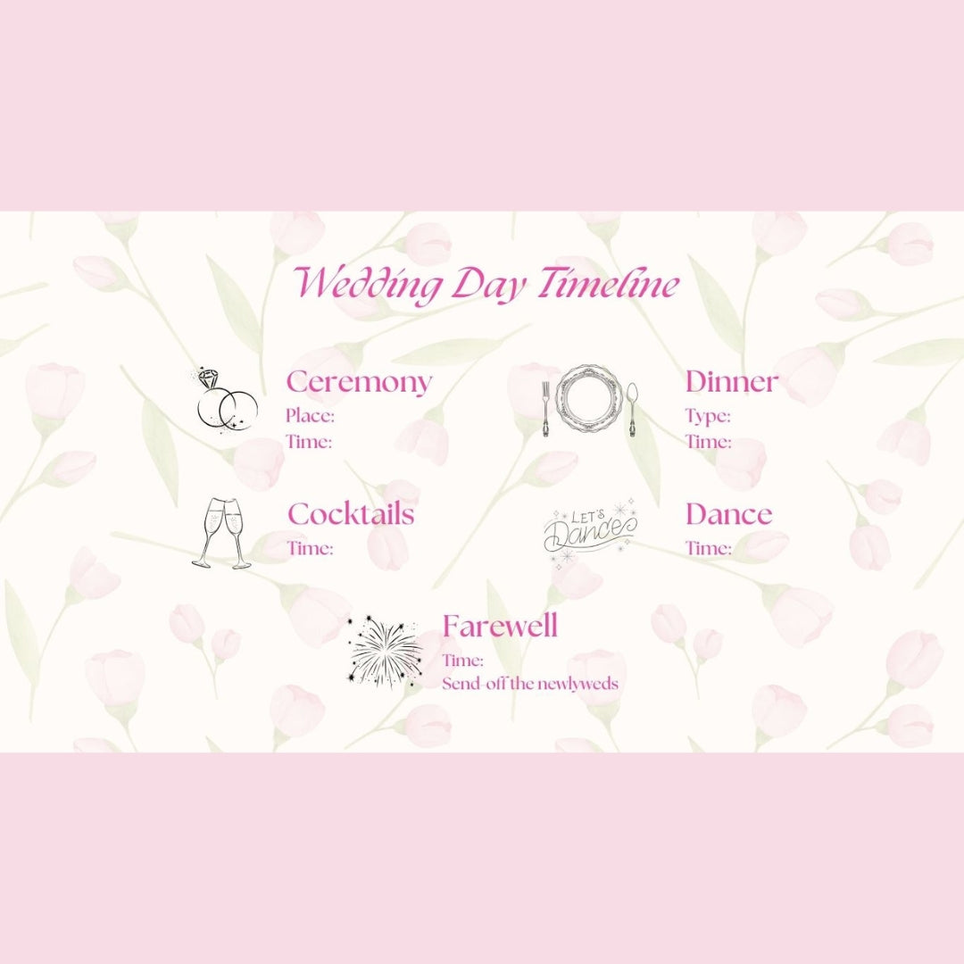 Pink Floral DIY Wedding Website