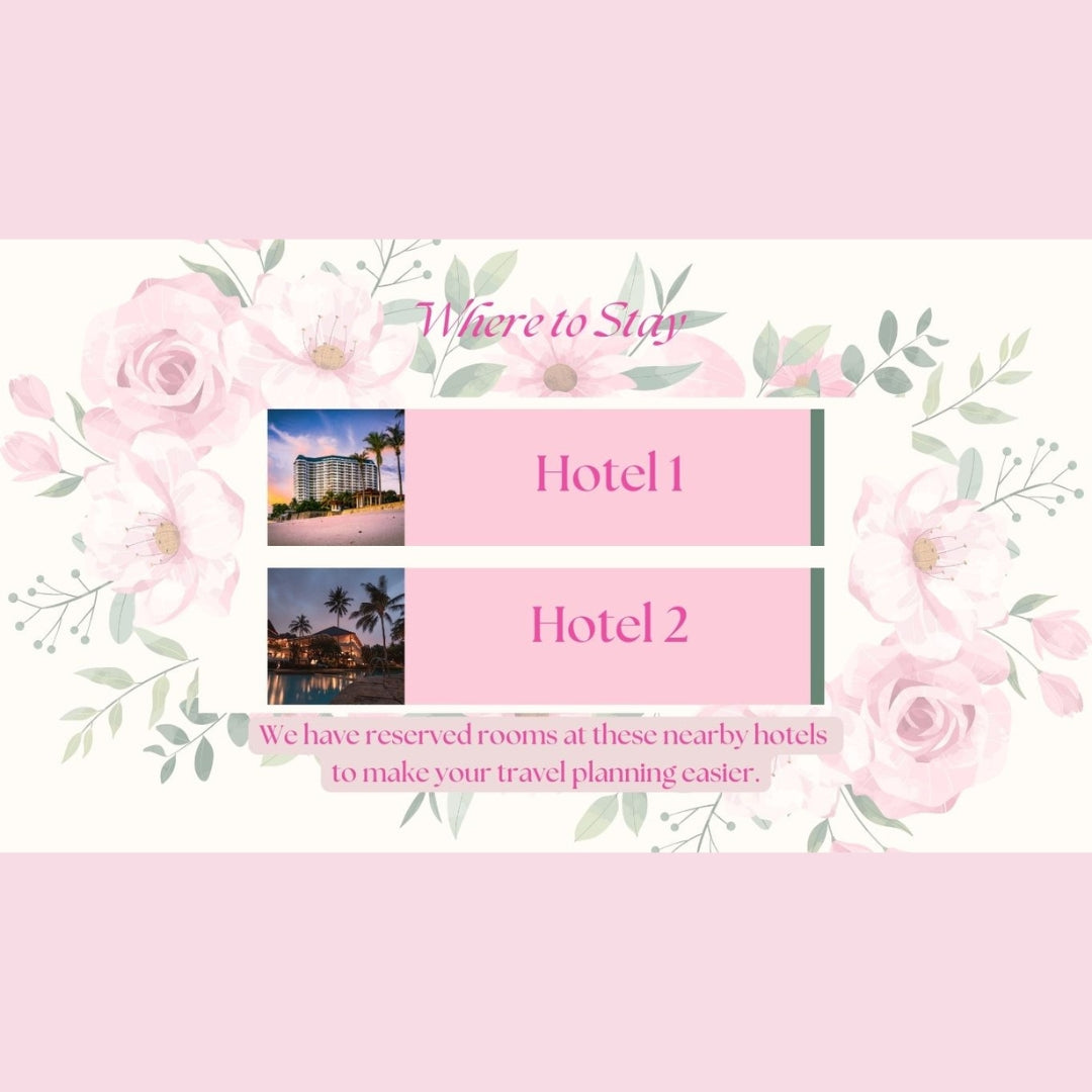 Pink Floral DIY Wedding Website
