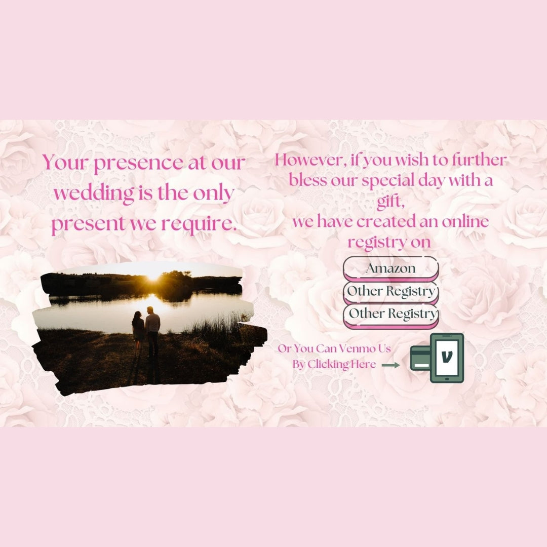 Pink Floral DIY Wedding Website