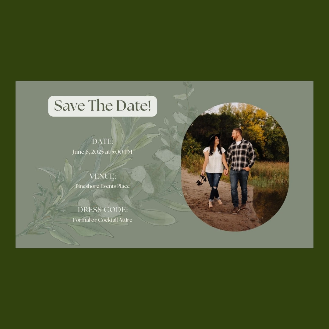 Green Simple DIY Wedding Website