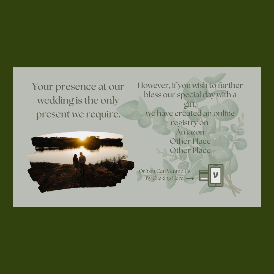 Green Simple DIY Wedding Website