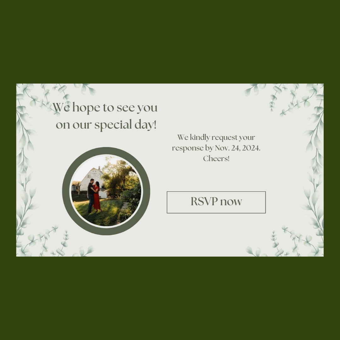 Green Simple DIY Wedding Website