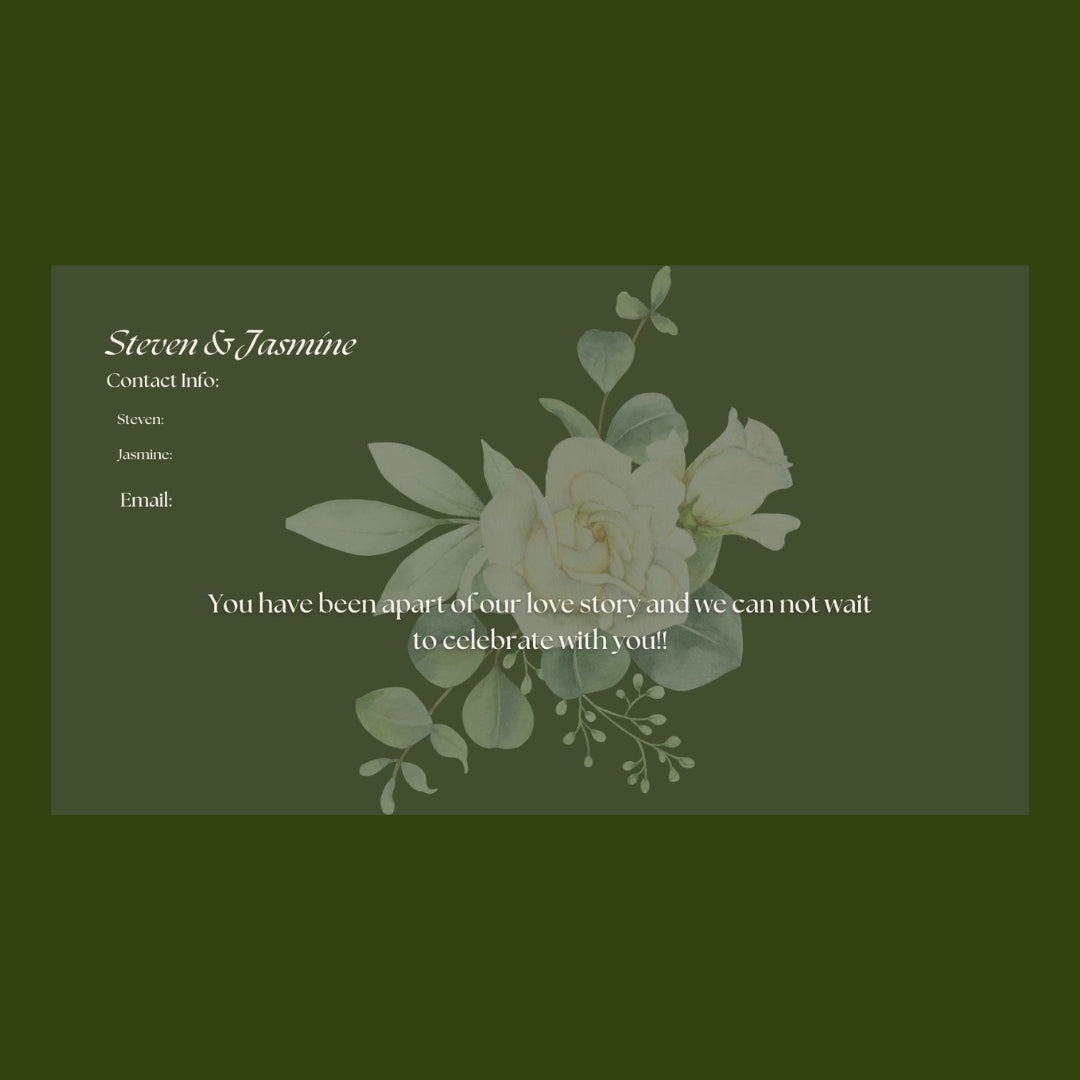 Green Simple DIY Wedding Website