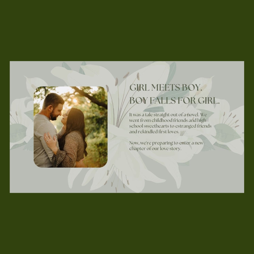 Green Simple DIY Wedding Website
