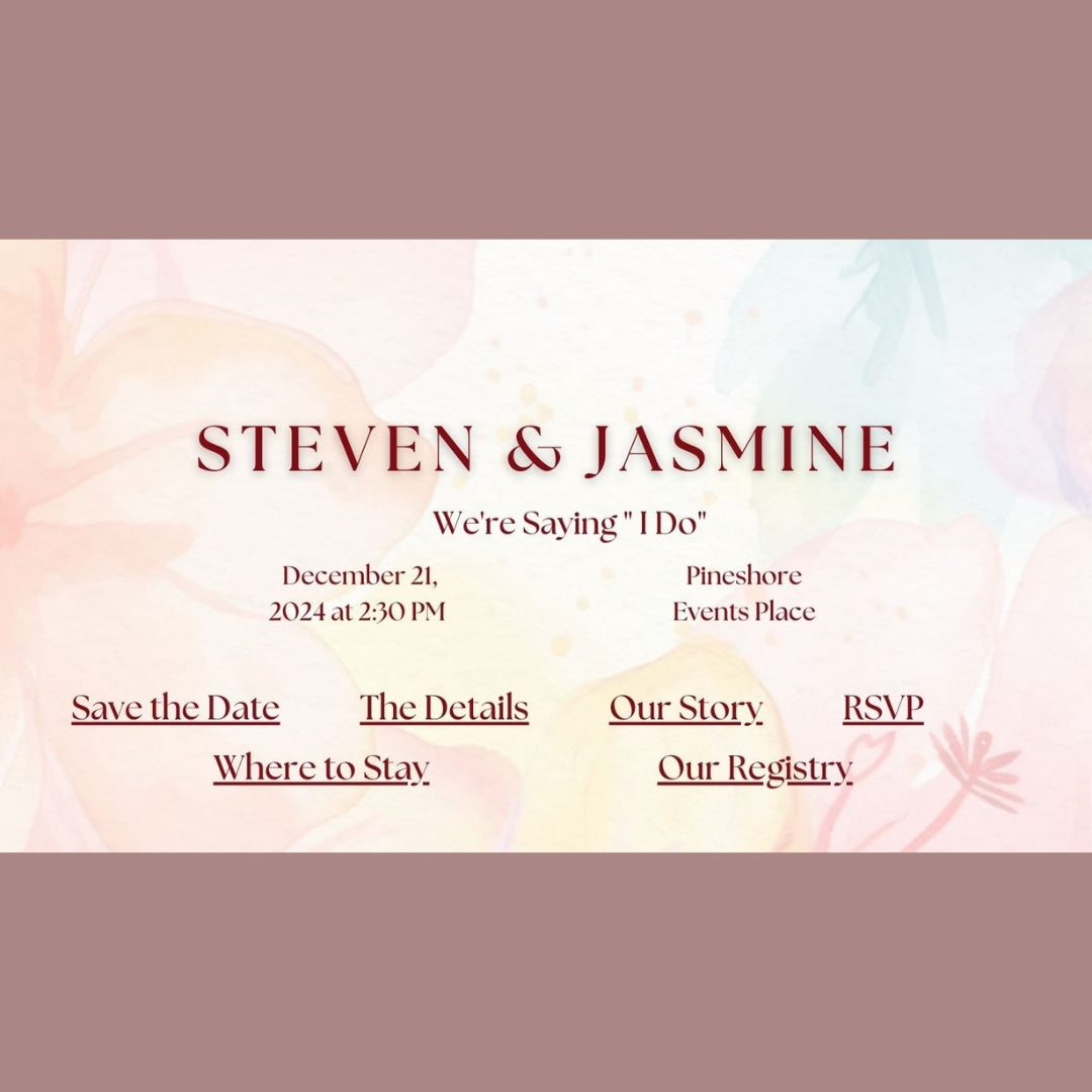 Watercolor DIY Wedding Website