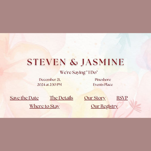 Watercolor DIY Wedding Website