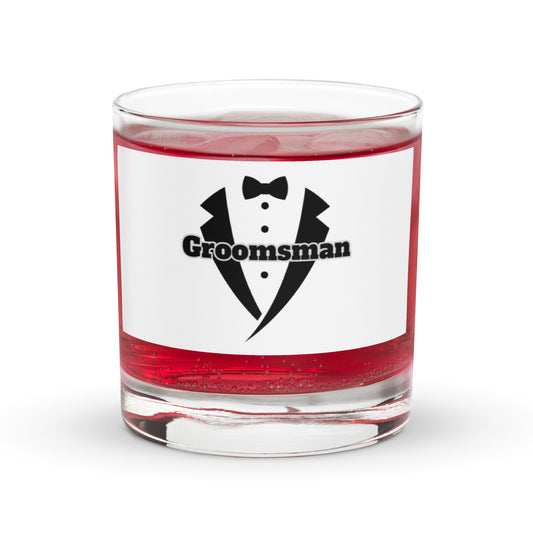 Groomsman Rocks glass